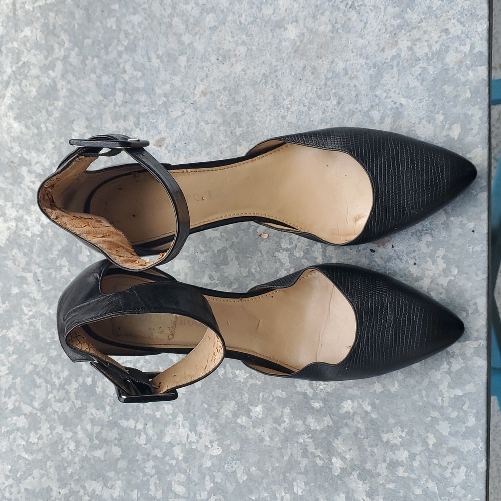 Audrey Brooke Black Leather High Heel Shoe Size 8.5.